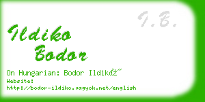 ildiko bodor business card